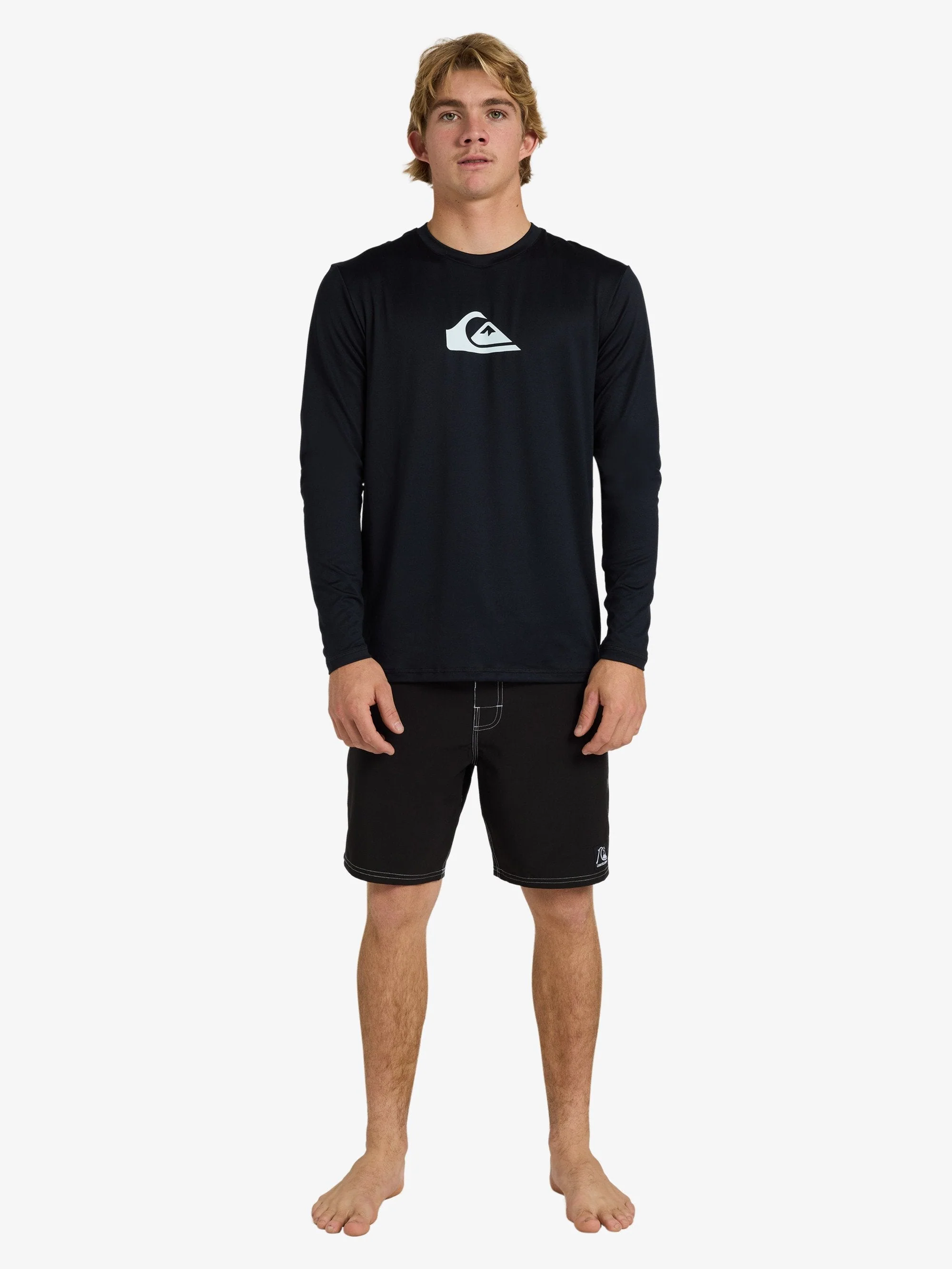 Mens Solid Streak Long Sleeve Surf T-Shirt - Image 4